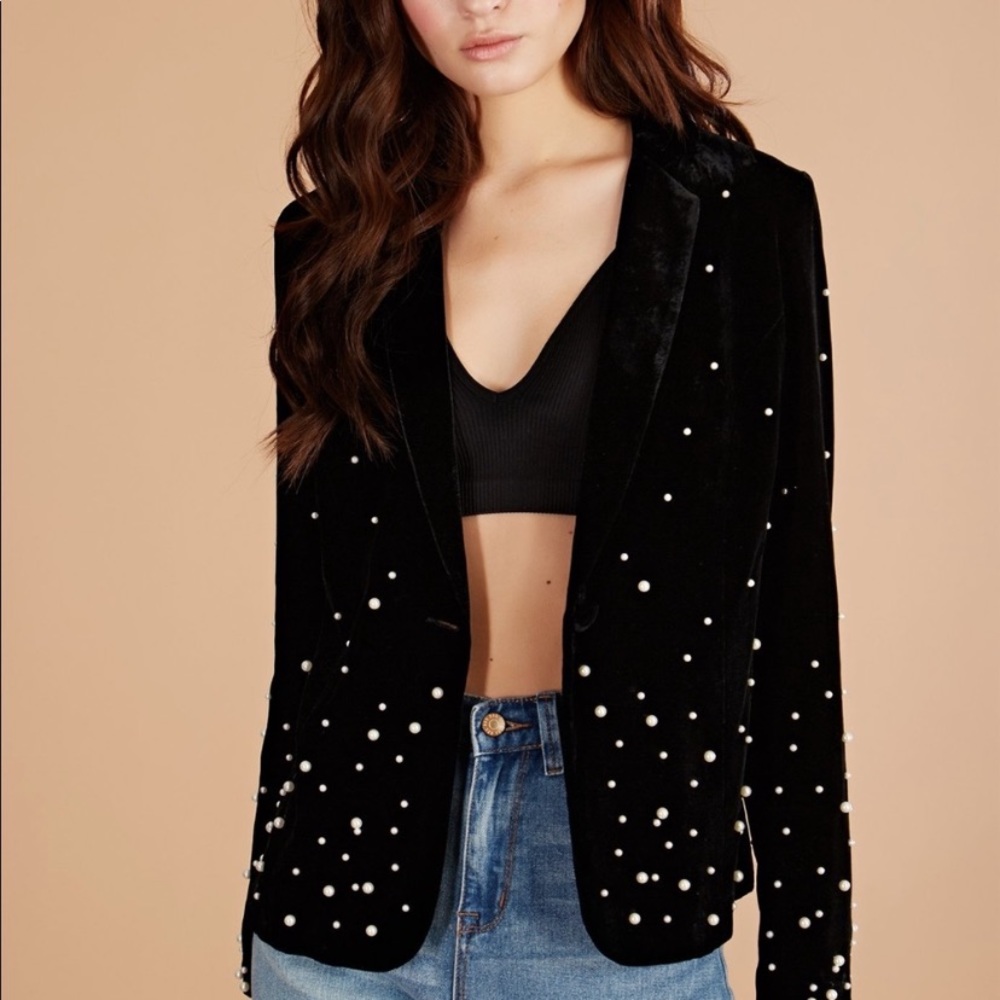 NWT Donna Mizani Stardust Black Velvet Blazer